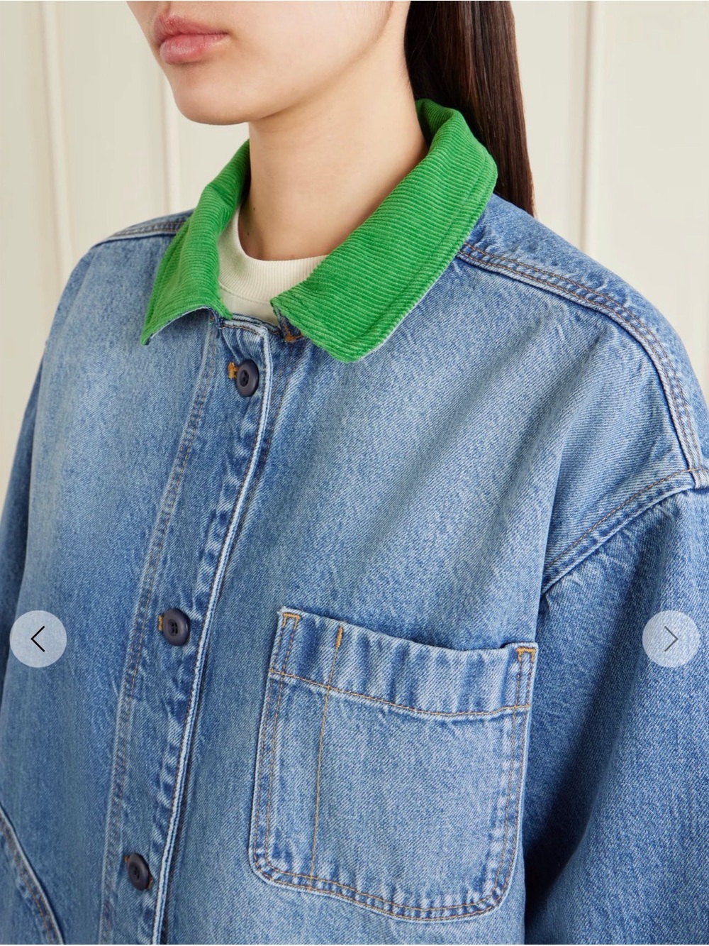 Doen Pascual corduroy-trimmed denim jacket - Picture 3 of 6
